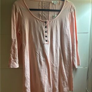 Women's Pink Lace Detail Top